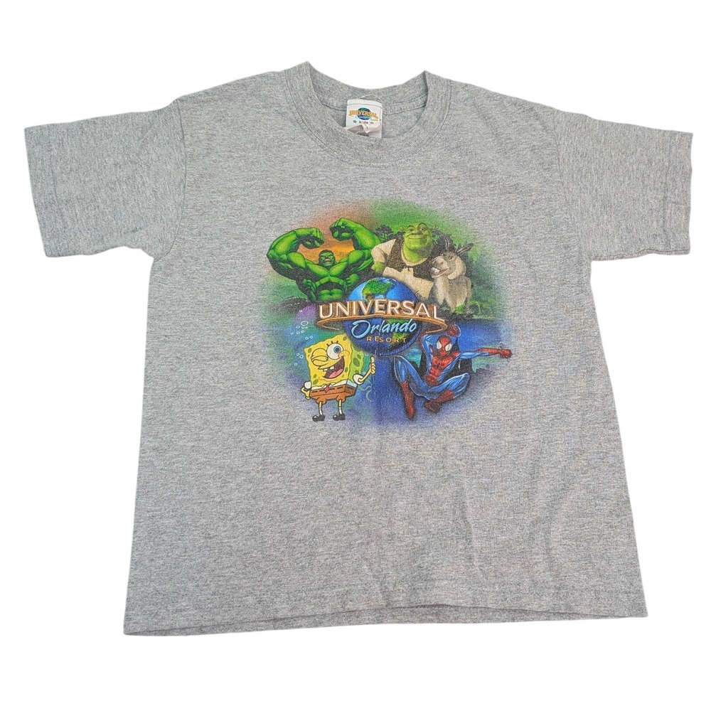 Universal Orlando Resort Kids T-Shirt S (6-8) Spongebob Hulk Spider‎ Man Shrek